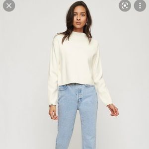 Dynamite white Stanley mock neck sweater